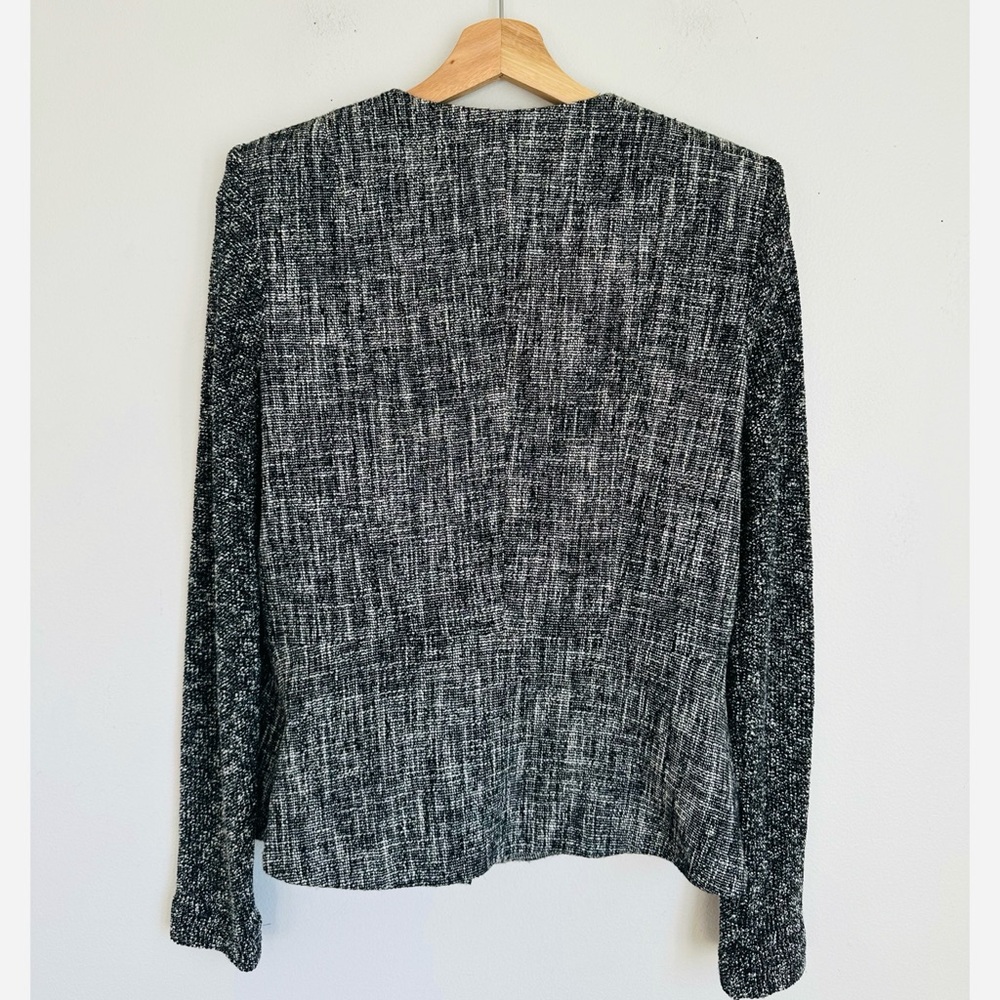 Theory • Alimo Aglow Tweed Blazer Textured Zip Mixed Media Jacket Blazer - Picture 6 of 7
